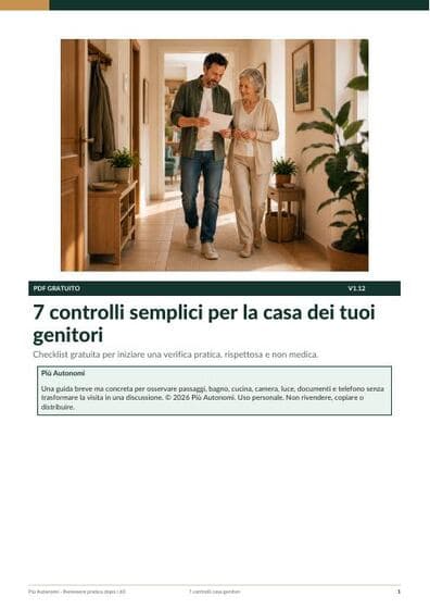 Copertina della checklist: 7 controlli semplici per la casa dei tuoi genitori